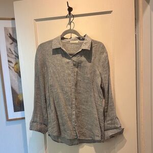 Eileen Fisher Light Gray Linen Shirt